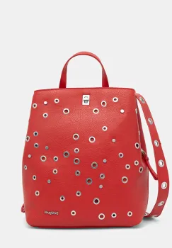 Desigual rucsac REBEL SUMY RED femei, culoarea rosu, mic, cu imprimeu, 25SAKP31 imagine