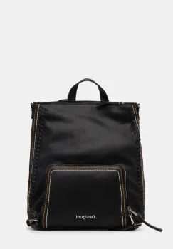 Desigual rucsac TRAMA PRETORIA femei, culoarea negru, mic, neted, 25SAKP21 imagine