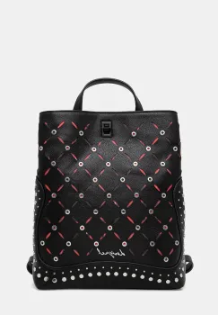Desigual rucsac YANKEE METAL PATCH S culoarea negru, mic, cu imprimeu, 25WAKP15 imagine