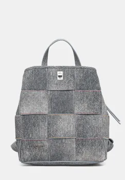 Desigual rucsac YOKO PU DENIM SU femei, culoarea gri, mic, modelator, 25SAKP09 imagine