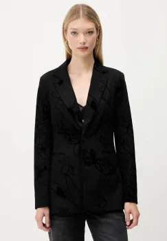Desigual sacou FLOCKARTY culoarea negru, un singur rand de nasturi, cu imprimeu, 25WWEW19 imagine