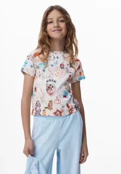 Desigual tricou copii culoarea bej, 25WGTK14 imagine