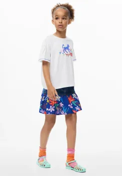 Desigual tricou de bumbac pentru copii culoarea alb, 25SGTK02 imagine