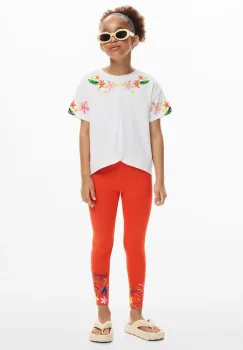 Desigual tricou de bumbac pentru copii culoarea alb, 25SGTK04 imagine
