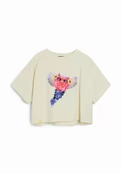 Desigual tricou de bumbac pentru copii culoarea alb imagine