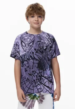 Desigual tricou de bumbac pentru copii culoarea gri, cu imprimeu, 25WBTK03 imagine
