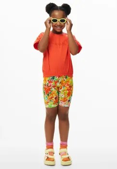Desigual tricou de bumbac pentru copii culoarea portocaliu, 25SGTK11 imagine