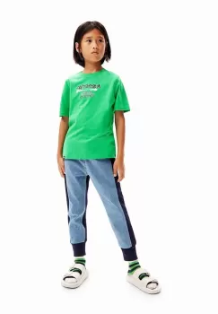 Desigual tricou de bumbac pentru copii culoarea verde, cu imprimeu imagine