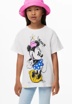 Desigual tricou de bumbac pentru copii x Disney culoarea alb, 25SGTK19 imagine