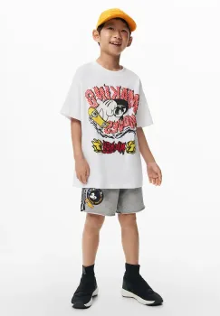 Desigual tricou de bumbac pentru copii x Disney culoarea alb, cu imprimeu, 25SBTK14 imagine