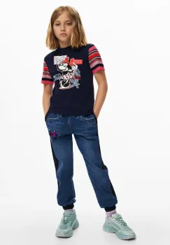 Desigual tricou de bumbac pentru copii x Disney culoarea albastru marin, 25SGTK20 imagine