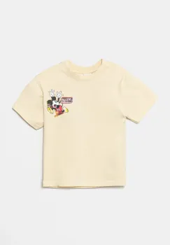 Desigual tricou de bumbac pentru copii x Disney culoarea bej, cu imprimeu, 25SBTK11 imagine