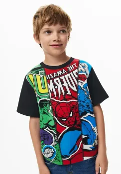 Desigual tricou de bumbac pentru copii x Marvel culoarea rosu, modelator, 25SBTK06 imagine