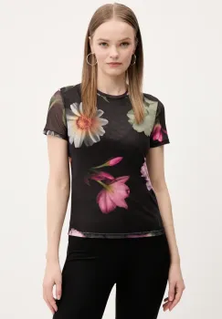 Desigual tricou DES MOINES femei, culoarea negru, 25SWTK88 imagine