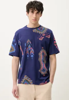 Desigual tricou din bumbac BALI barbati, culoarea violet, modelator, 25SMTK11 imagine