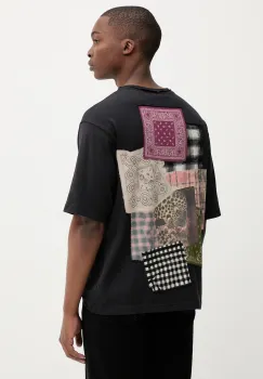 Desigual tricou din bumbac COMO culoarea negru, cu imprimeu, 25WMTK33 imagine
