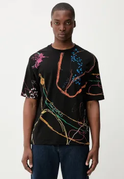 Desigual tricou din bumbac MATARO culoarea negru, cu model, 25WMTK12 imagine