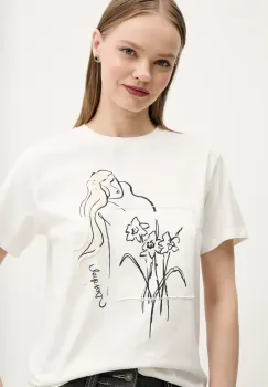 Desigual tricou din bumbac PARAGUAY femei, culoarea alb, 25SWTKAB imagine