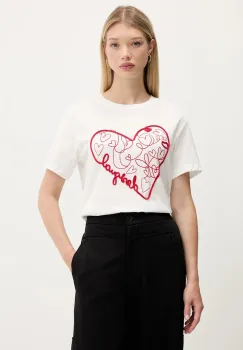 Desigual tricou din bumbac ROMA culoarea alb, 25WWTK50 imagine