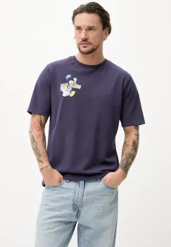 Desigual tricou din bumbac WYOMIN barbati, culoarea violet, cu imprimeu, 25SMTK06 imagine