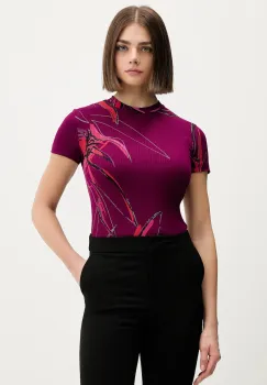 Desigual tricou LALA culoarea bordo, 25WWTK16 imagine