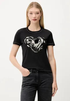 Desigual tricou LETTER CORE culoarea negru, 25WWTK04 imagine