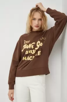 Deus Ex Machina bluza femei, culoarea maro, cu imprimeu imagine