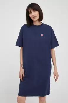 Deus Ex Machina rochie din bumbac culoarea albastru marin, mini, oversize imagine