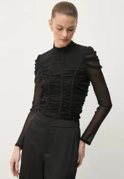 DIANE VON FURSTENBERG bluza femei, culoarea negru, neted, DVFBL4S005 imagine