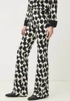 DIANE VON FURSTENBERG pantaloni femei, culoarea negru, evazati, high waist, DVFPL4S002 imagine