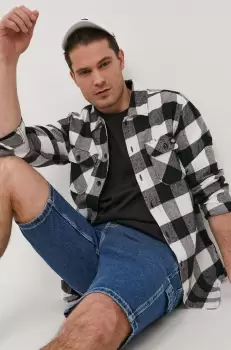 Dickies Camasa barbati, culoarea negru, cu guler clasic, regular imagine