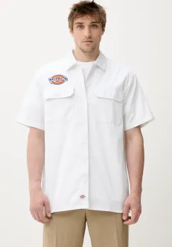 Dickies camasa culoarea alb, cu guler clasic, relaxed, DK0A4XRRWHX1 imagine