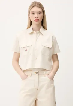 Dickies camasa culoarea bej, cu guler clasic, relaxed, DKDFS573F901 imagine