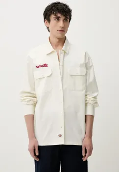 Dickies camasa din bumbac barbati, culoarea bej, cu guler clasic, relaxed, DK0A4Z7PC481 imagine