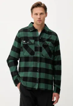 Dickies camasa din bumbac culoarea verde, cu guler clasic, regular, DK0A4XDZ imagine