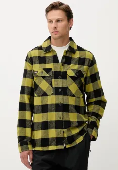 Dickies camasa din bumbac culoarea verde, cu guler clasic, regular, DK0A4XDZ imagine