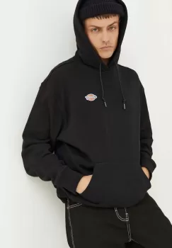Dickies hanorac de bumbac barbati, culoarea negru, cu gluga, neted imagine