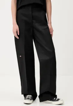 Dickies pantaloni culoarea negru, lat, high waist, DK0DW283BLK1 imagine