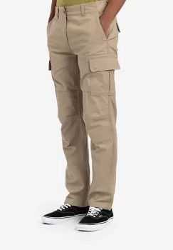 Dickies pantaloni de bumbac culoarea bej, drept DK0A4XDUKHK-BROWN imagine