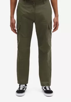 Dickies pantaloni de bumbac culoarea verde, drept DK0A4XDUMGR-GREEN imagine
