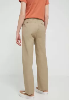 Dickies pantaloni ELIZAVILLE REC femei, culoarea verde, drept, high waist, DK0A4XKB imagine