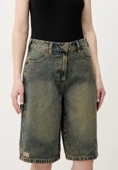 Dickies pantaloni scurti jeans uni, high waist, DK0A4Z85K581 imagine