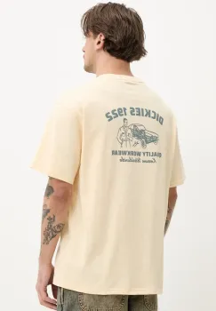 Dickies tricou din bumbac barbati, culoarea galben, cu imprimeu, DK0A4Z96K531 imagine