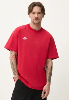 Dickies tricou din bumbac barbati, culoarea rosu, neted, DK0A4YAI0ER1 imagine