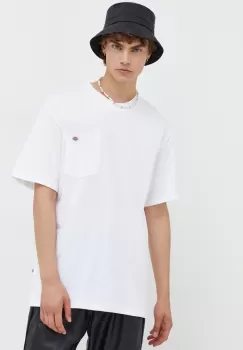 Dickies tricou din bumbac culoarea alb, neted imagine