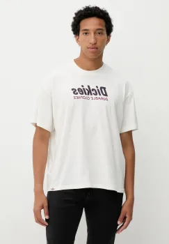 Dickies tricou din bumbac culoarea bej, cu imprimeu, DK0A87YL imagine