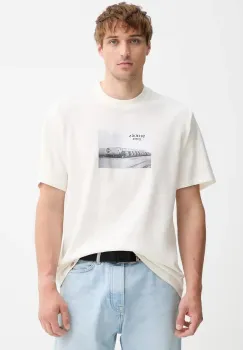 Dickies tricou din bumbac culoarea bej, cu imprimeu, DK0A87YM imagine