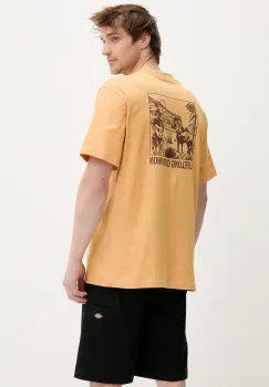 Dickies tricou din bumbac culoarea galben, cu imprimeu, DK0A4Z98K411 imagine