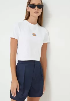 Dickies tricou femei, culoarea alb imagine