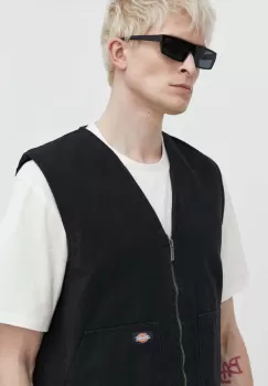 Dickies vesta de blugi DUCK CANVAS SMMR VEST barbati, culoarea negru, de tranzitie, DK0A4YQK imagine